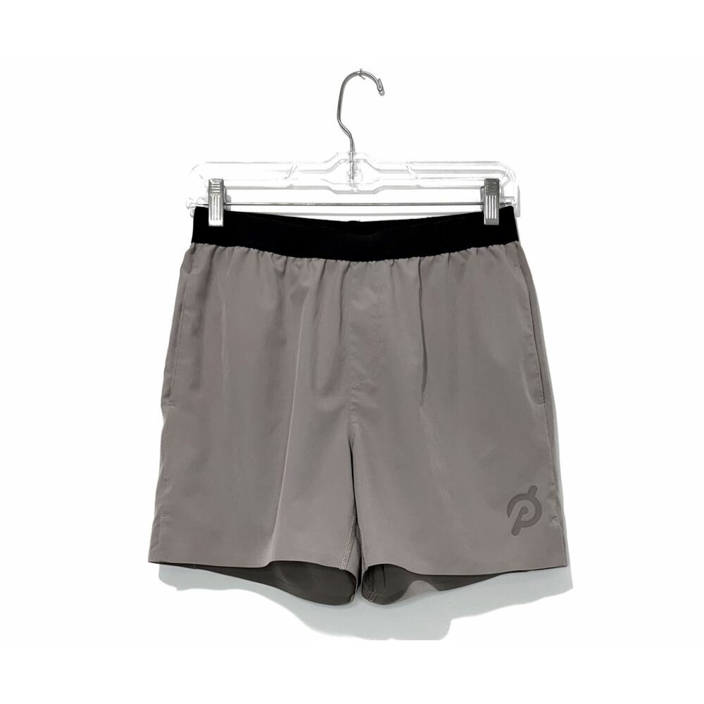 Peloton 5" Lined Training Mens Shorts S Mocha Pocket Drawstring Elastic Waist